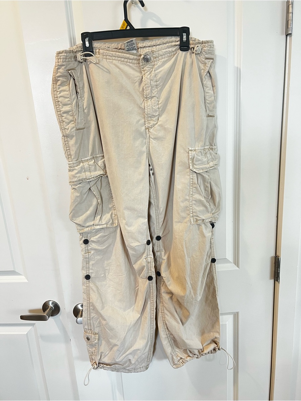 True Religion Men's Cargo Pants in Beige - Lightweight Casual Workwear